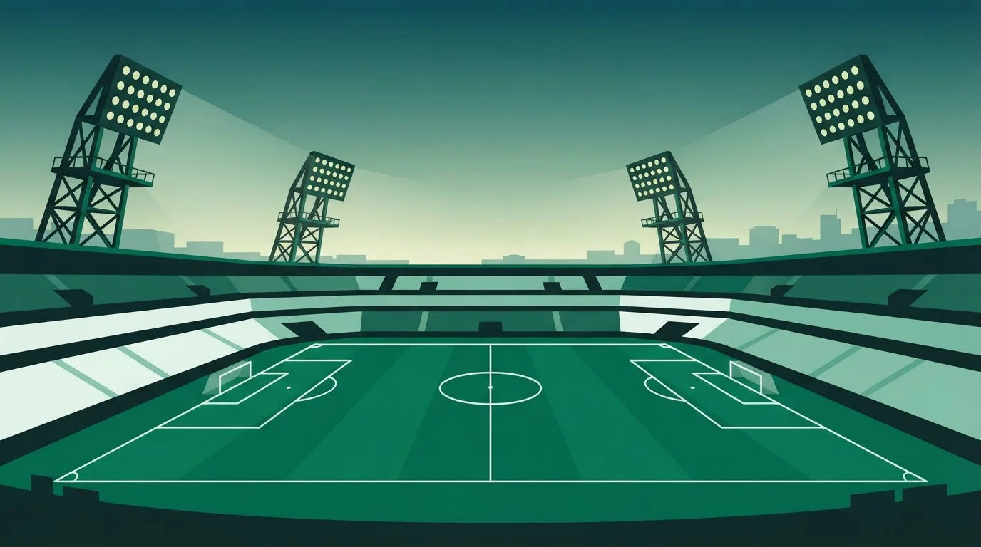 Flutlichtanlage über einem Sportstadion